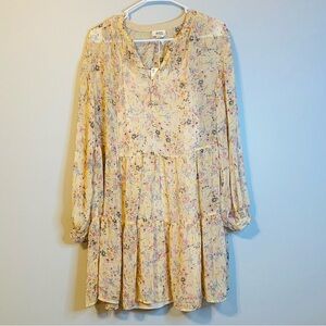 a.n.a Floral Long Sleeve Dress - Cream Multicolor NWT